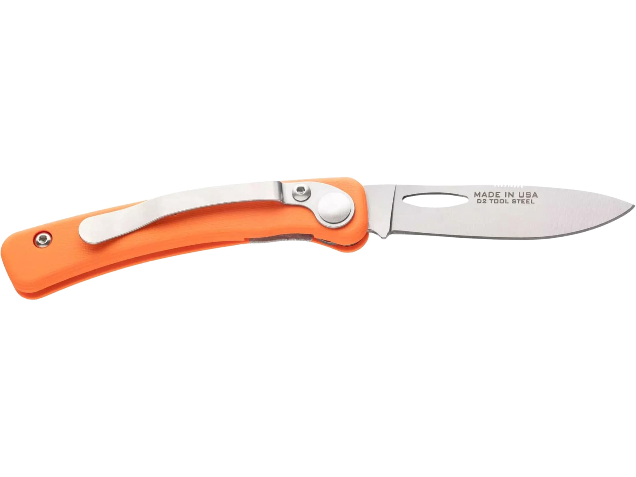 Knives of Alaska Featherlight Hunter Pocket Knife 3" Drop Point D2 Bead Blasted Blade G-10 Handle Orange