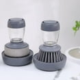 thumbnail image 2 of Kitchen Dish Washing Brush With Soap Dispenser Palm Liquid Scrubber Refill Z7W4, 2 of 9