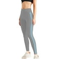thumbnail image 2 of Tummy Control Compression Leggings for Women, High Waist Workout Running Yoga Pants Gray Blue XXL, 2 of 8