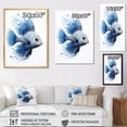 thumbnail image 4 of Designart "The Silent Crawl Of Blue And White Fish I" Coastal Coral Under Water Floater Framed Wall Art Prints, 4 of 5