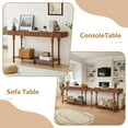 thumbnail image 5 of Wirrytor Long Console Table with Drawers for Living Room, Narrow Fluted Sofa Table with Open Storage Shelf, Couch Table Behind Sofa, Entryway table, Hallway Table ,Walnut, 5 of 7