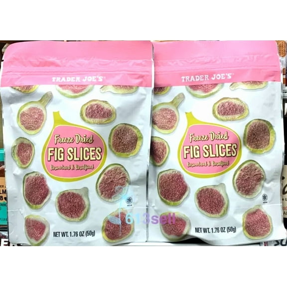 2 Packs Trader Joe's Freeze Dried Fig Slices Unsweetened Unsulfured 1.76 oz Each