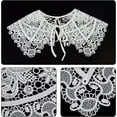 thumbnail image 4 of Cuello de encaje blanco, cuello falso de encaje para mujer, hueco, desmontable, tela de flores, bordado falso, apliques de cuello, parches, solapa de camisa, 4 of 9