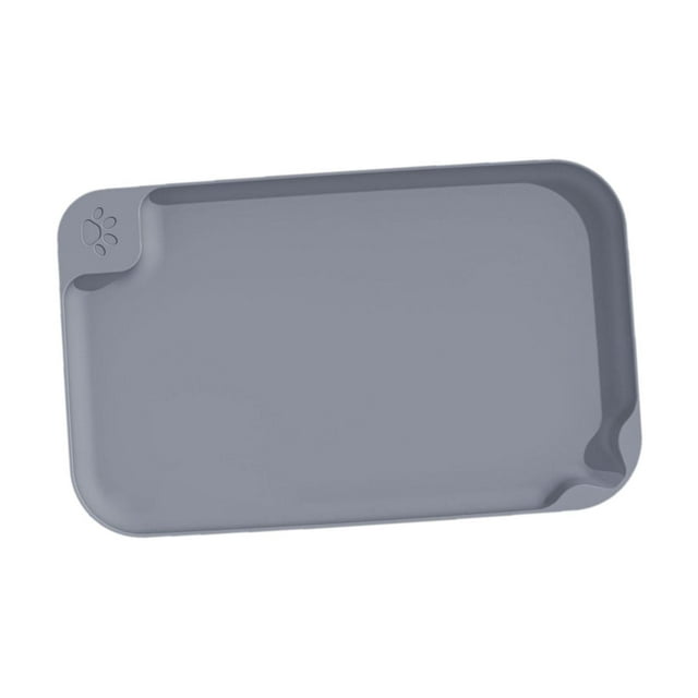 Alfombrilla para comida de perros, alfombrilla para alimentación de mascotas, alfombrilla antideslizante reutilizable para comida de mascotas, mantel gris