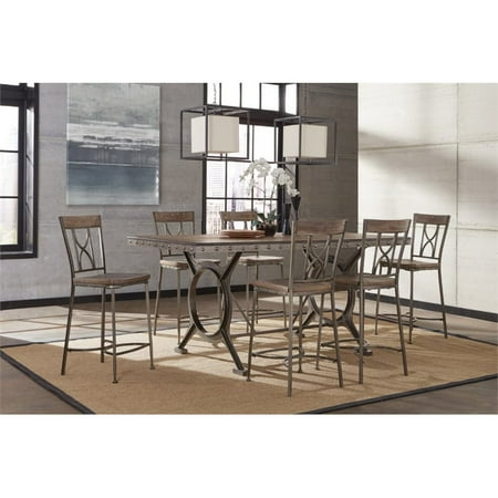 Hillsdale Paddock 7 Piece Counter Height Dining Set in BrownGray 