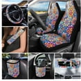 thumbnail image 2 of Jeiento Mandala Flowers Car Seat Protector Full Set Include Rearview Mirror Cover Car Trash Can Steering Wheel Covers Cup Coasters Seatbelt Cover Air Vent Storage Pocket Keychain for Car Decor, 2 of 6