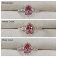 thumbnail image 5 of Pink Sapphire Engagement Ring Delicate Pear Wedding Rings for Women Gold Halo Filigree Handmade Gift for Her, 5 of 5