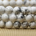 thumbnail image 6 of Natural White Howlite Gemstone 8mm Round Beads Stretch Bracelet 7" Unisex, 6 of 6