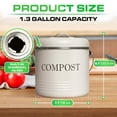 thumbnail image 2 of Kitchen Compost Bin, 1.3 Gallon Metal Countertop Compost Bucket with Lid, Indoor Composter, Beige, 2 of 6