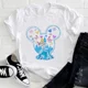 thumbnail image 3 of Camisetas informales de algodón con dibujos animados de Disney para niñas, princesas y sirenas, de Mickey Mouse, para niños, ropa de moda para niños de Disneyland, camisetas para bebés, 3 of 5