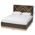 thumbnail image 2 of Baxton Studio Arcelia Dark Brown and Gold Finished Wood Queen Size Platform Bed, 2 of 9