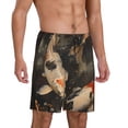 thumbnail image 2 of Balery Koi Fish Tranquility Pantalones cortos de pijama de punto de algodón para hombre con cinturilla y bolsillos-Large, 2 of 6
