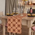 thumbnail image 2 of Table Runners 70 Inches Long Dress Scarves, Orange Brown Flowers Farmhouse Coffee/Dining/Kitchen Table Decor, Holiday Table Runner, Farmhouse Retro Abstract Floral 13x70 Inch, 2 of 9