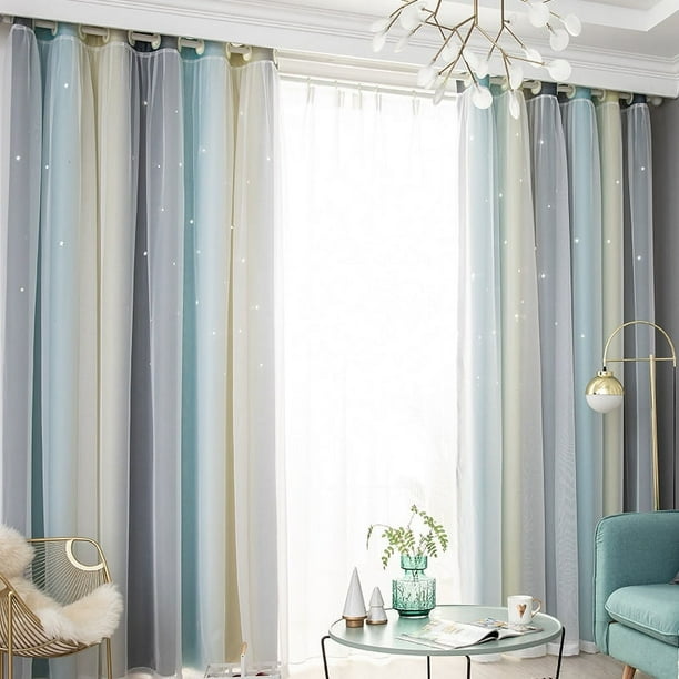 Nvzi Simplicity style Perforated Curtain Treatments,,Shading Curtain Suitable for Bedroom,Living Room,Kitchen(1 Panels ,63 L x52.7W,A91)