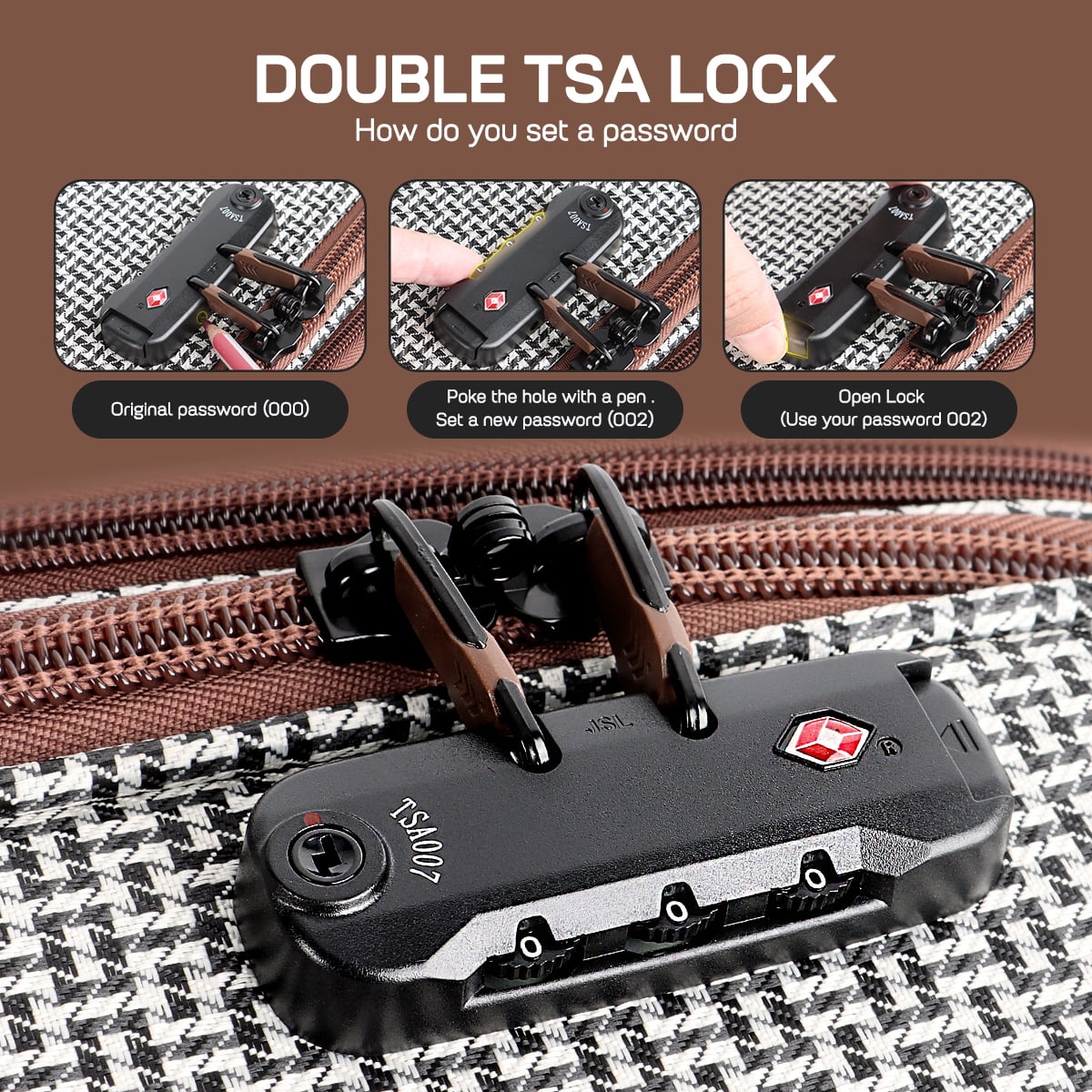 3 Piece Softside Luggage Set Lightweight Spinner Expandable Suitcases with TSA Lock, 20"/26"/30", XJ2511#8