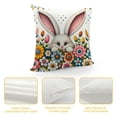 thumbnail image 4 of GOSMITH Happy Easter Rabbit Throw Pillow Cover, Spring Bunny Flower Square Party Cushion Case Holiday Decoration for Sofa Couch Bed White, 4 of 5