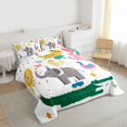 thumbnail image 5 of Homewish Green Kawaii Crocodile Full Size Comforter Sets for Kids, Lion Duck Elephant Bedding Comforter Set, Kawaii Animal Reversible Bedding Sets, Breathable Home Decor, 3pcs, 5 of 8