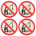 thumbnail image 1 of SHOWERORO 4pcs No Fishing Sign Self Adhesive Caution Sign Multi Light Storage Film for Parks, 1 of 6