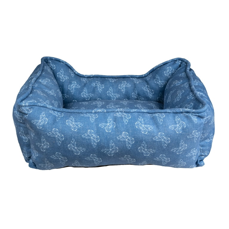 Doggy Parton Pet Beds Rustic Denim Butterfly Dog Bed Blue Small Walmart