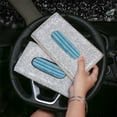 thumbnail image 4 of Car Sun Visor Tissue Box with Rhinestone Bling Design, Universal Clip-On Napkin Holder for Visor Door Seat Back, Stylish Interior Accessory with Refill Pack Included, 4 of 5