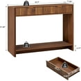 thumbnail image 6 of Wirrytor Console Table, Sofa Table for Living Room, Narrow Sofa Table with 2 Drawer and Open Storage Shelf, Hallway Table and Couch Table Behind Sofa,Walnut, 6 of 7
