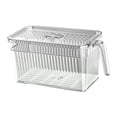 thumbnail image 2 of Contenedor organizador para refrigerador, contenedor de almacenamiento para refrigerador de cocina con bandeja de drenaje, Claro, 2 of 9