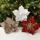 thumbnail image 4 of Flores artificiales navideñas Harliver, flor de Pascua con purpurina de 22 cm, con pinzas, adornos para árbol de Navidad, ideal para bodas, fiestas y coronas (azul), 4 of 4