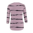 thumbnail image 3 of Womens 3/4 Sleeve Tops Crewneck Tie Dye Striped Printed Trendy T Shirts Casual Basic Spring Fall Clothes Tunic Blouses, 3 of 4