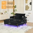 thumbnail image 3 of Homefun Corduroy Oversized Recliner Sofa Bed with Deep Seat 3 Pillows,USB,RGB LED Light Strip,Cup Holder, Side Pocket, 3 of 9