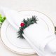 thumbnail image 4 of Juego de 4 servilleteros navideños, corona de agujas de pino con servilletero de frutos rojos para invierno, reunión familiar, banquete, 4 of 5