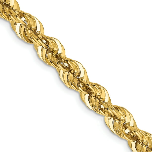 14k Yellow Gold 30 Inch 6mm Rope Chain Necklace Pendant Charm 