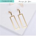 thumbnail image 4 of UBIUO Gold Geometric Drop Earrings, Rectangle Dangle Earrings for Women Girls Costume Jewelry Gold -, 4 of 4