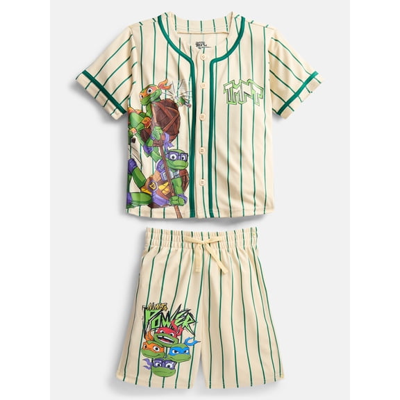 Teenage Mutant Ninja Turtles Boys Baseball Jersey and Matching Shorts Set, 2-Piece, Sizes 4-12