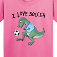 thumbnail image 4 of Inktastic I Love Soccer-dinosaur in Blue Youth T-Shirt, 4 of 5