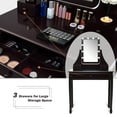 thumbnail image 5 of Costway Vanity Table 10 Dimmable Bulbs Makeup Dressing Desk Brown, 5 of 12