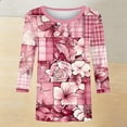 thumbnail image 6 of Staron Women's Casual Printed T-Shirt 3/4 Sleeve Round Neck Loose Blouse Fashion Top, XL, 6 of 6