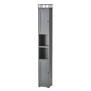 Slim Bathroom Storage Cabinet - Space Saving Organizer - Gray