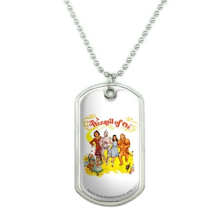 The Wizard of Oz Yellow Brick Road Military Dog Tag Pendant Necklace with Chain