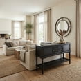 thumbnail image 3 of SAFAVIEH Tate 2-Drawer Rectangle Console Table, Black, 3 of 21