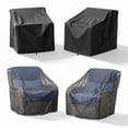 thumbnail image 2 of Patiobula Outdoor Chair Covers, 600D Heavy Duty Patio Furniture Covers Waterproof, Lawn Furnitures Covers Fits up to 35.5W x 35.5D x 35H Inches, Black, 2 Pack, 2 of 10