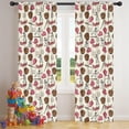 thumbnail image 5 of Beige and Pink Baseball Pattern Insulated Teens Curtains Set Of 2, Bedroom Essentials, Toddler Room Decor 42"x84", 5 of 5