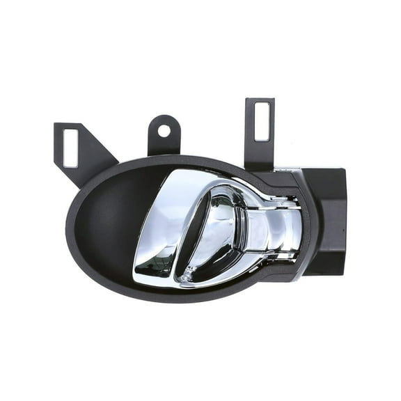 KarParts360 For Nissan Versa 2012-2019 Interior Door Handle | Plastic | Chrome | Black Color | Bolt On Attachment Type | Rounded Shape | 70 Millimeters Thickness