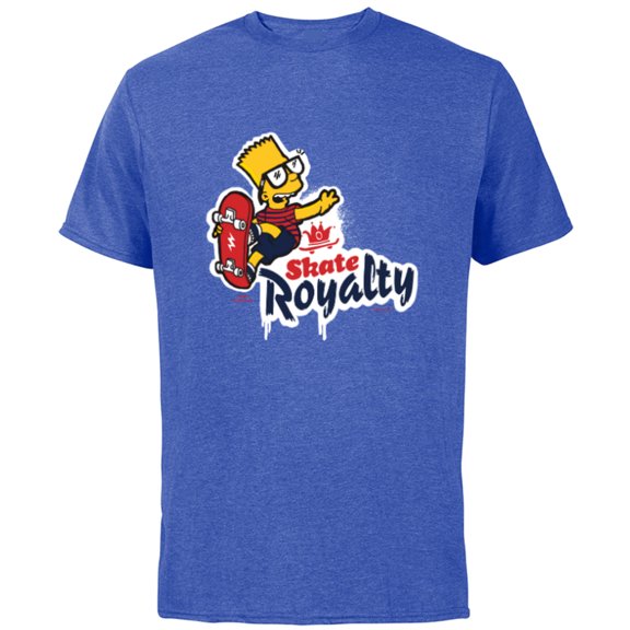 The Simpsons Bart Simpson Skate Royalty - Short Sleeve Cotton T-Shirt for Adults - Customized-Royal Heather