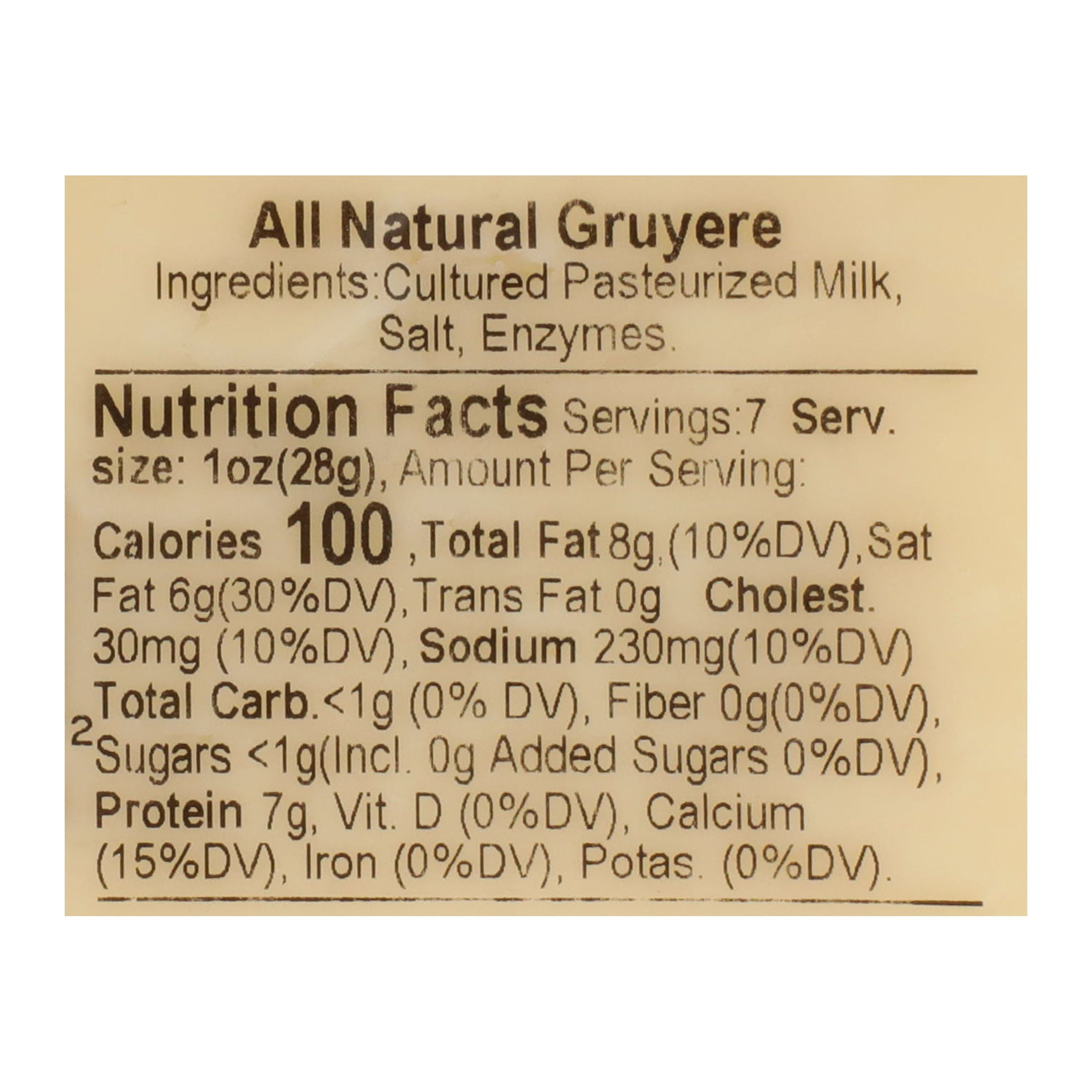 Red Apple Cheese Natural Gruyere Wisconsin Cheese®, 7 oz Square