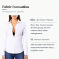 thumbnail image 3 of Women Long‑Sleeve Non‑Sheer Button‑Down Work Blouse, Breathable Business‑Casual Office Daily Tops, 3 of 9