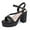 Black, variant on Women's Heels for Women Open Toe Ankle Strap High Block Chunky Platform Heel Sandals Party Wedding Dress Pumps Shoes Gold Size 5.5