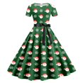 thumbnail image 3 of Vestidos Casuales Para Mujer, Vestido de Fiesta de Noche de Manga Corta Con Estampado Navideño de Los Años 50, 3 of 3