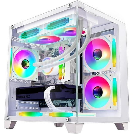 Hoengager Gaming PC -Intel i5 13400F -GeForce RTX 3050 6GB -32GB DDR4 3200MHz- 1TB M.2 SSD -RGB Fans -WIFI &BT ,HDMI- Liquid Cooler- Windows 11 Pro Desktop -White