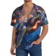 thumbnail image 1 of Fotbe Night Sky Turtle Camisa Estampada de Manga Corta para Hombre, Casual de Verano, Estilo Playero, Sin Arrugas-X-Large, 1 of 5