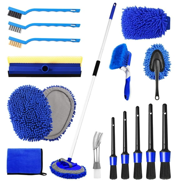 Kit de cepillos para lavado de autos NIKCOSMOK de 62 pulgadas con cabezal de chenilla y accesorios
